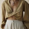 Women FARA Boutique | Astra Raw Silk Crop Top Lark