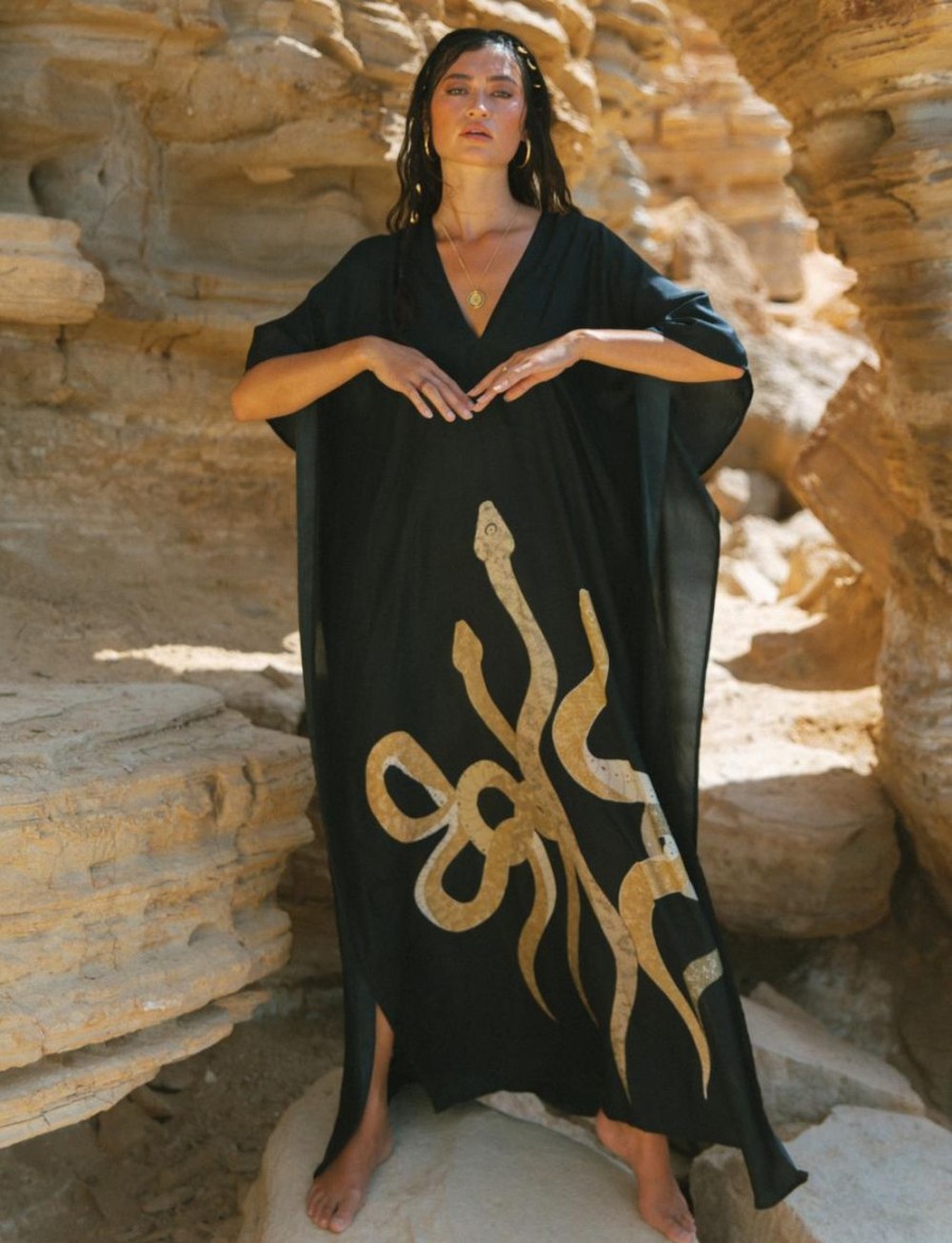 Women FARA Boutique | Rise Kaftan Black