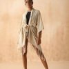 Women FARA Boutique | Raw Silk Kimono Natural