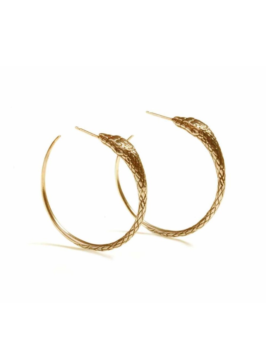 Women FARA Boutique | Ouroboros Snake Hoops Gold