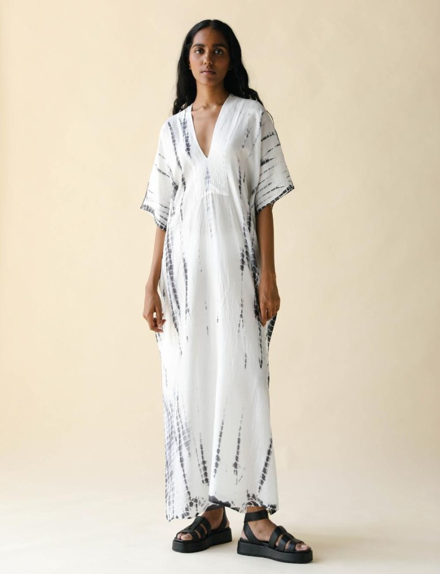 Women FARA Boutique | Sol Kaftan Ash Tie Dye