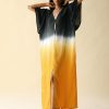 Women FARA Boutique | Raven Maxi Kaftan Black Sun Dip Dye