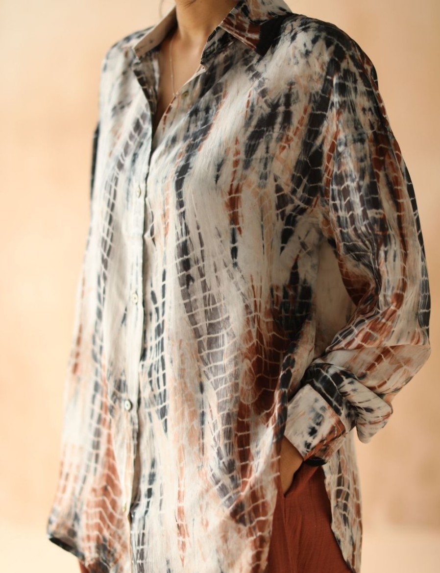 Women FARA Boutique | Relaxed Shirt Agate Tie Dye