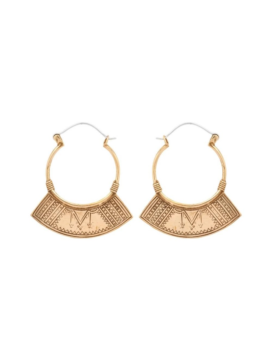 Women FARA Boutique | Semiya Large Hoops Brass