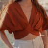 Women FARA Boutique | Alice Crop Top Cinnamon