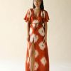 Women FARA Boutique | Aphrodite Maxi Dress Flame Flower Tie Dye