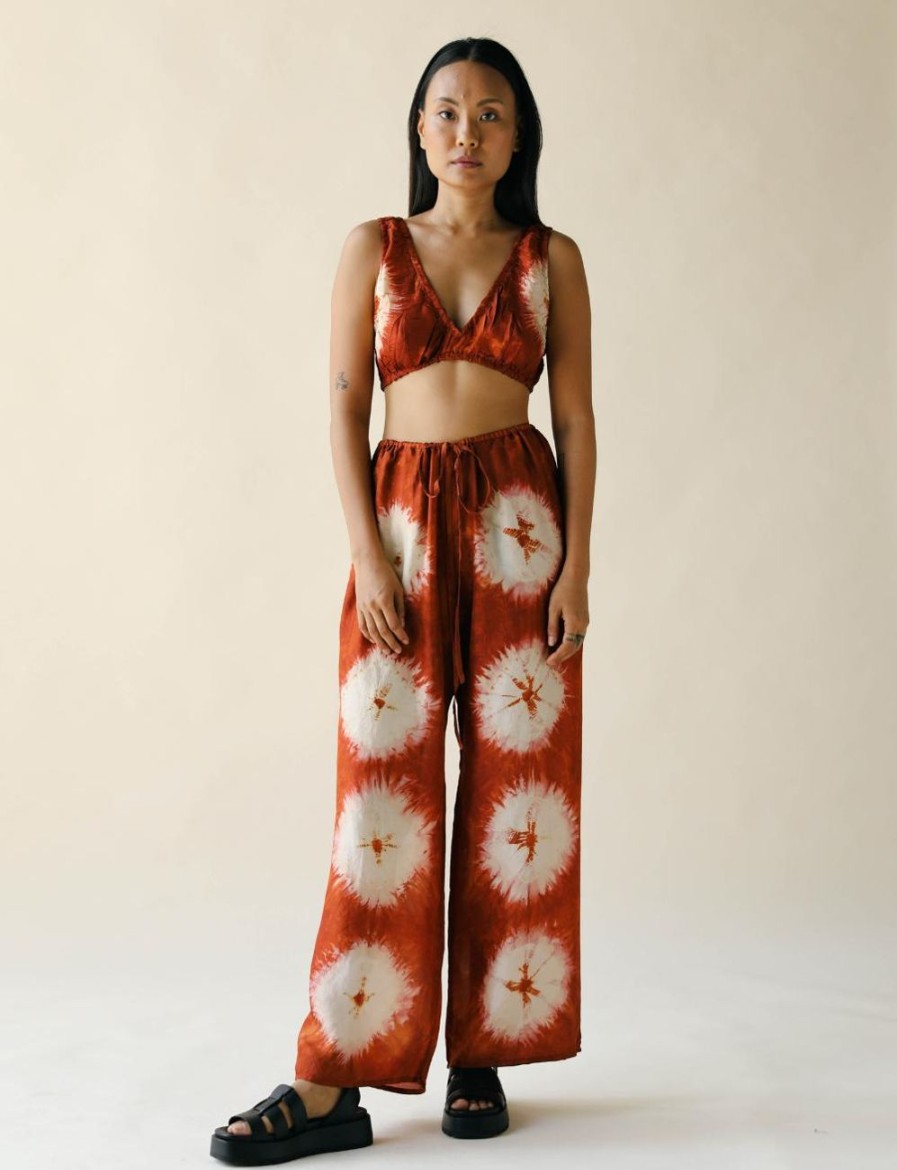 Women FARA Boutique | Venus Trousers Flame Flower Tie Dye