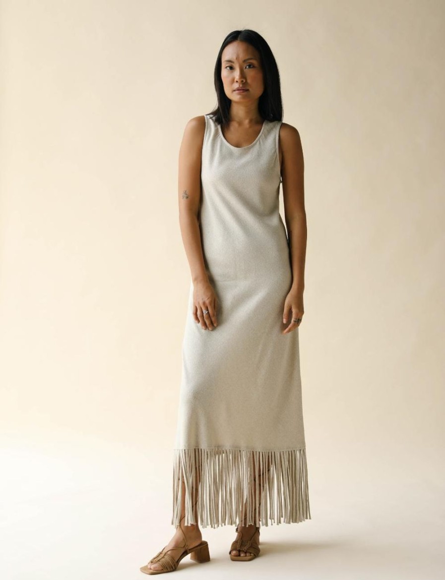 Women FARA Boutique | Nomad Fringe Dress Natural