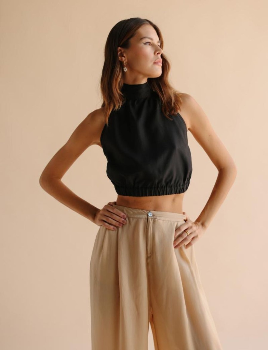 Women FARA Boutique | Tilly Crop Top Black