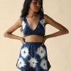 Women FARA Boutique | Lola Shorts Navy Flower Tie Dye