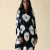 Women FARA Boutique | Oversized Shirt Navy Flower Tie Dye