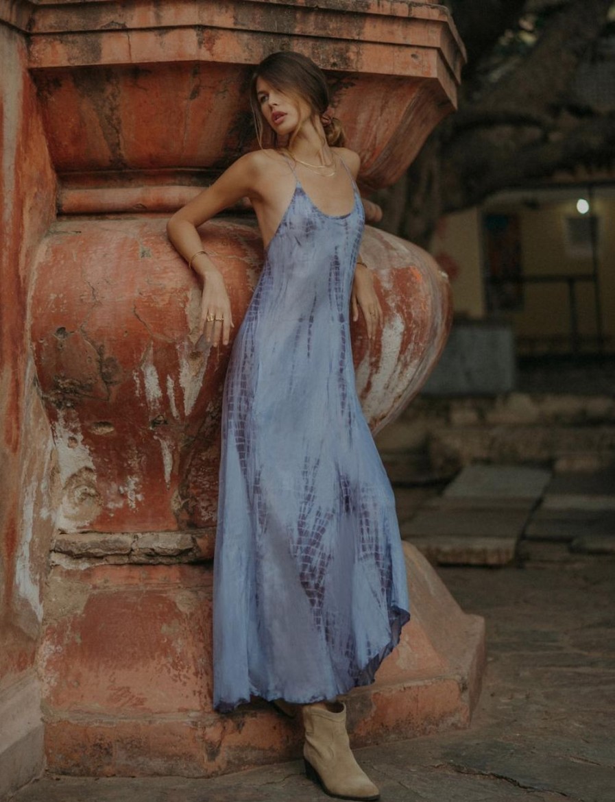 Women FARA Boutique | Zen Maxi Dress Blue Moon Tie Dye